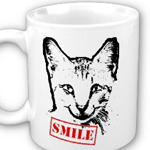 Cat Smiling coffee mug design